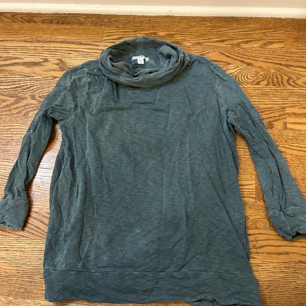James Perse Turtleneck Sweater in Deep Green